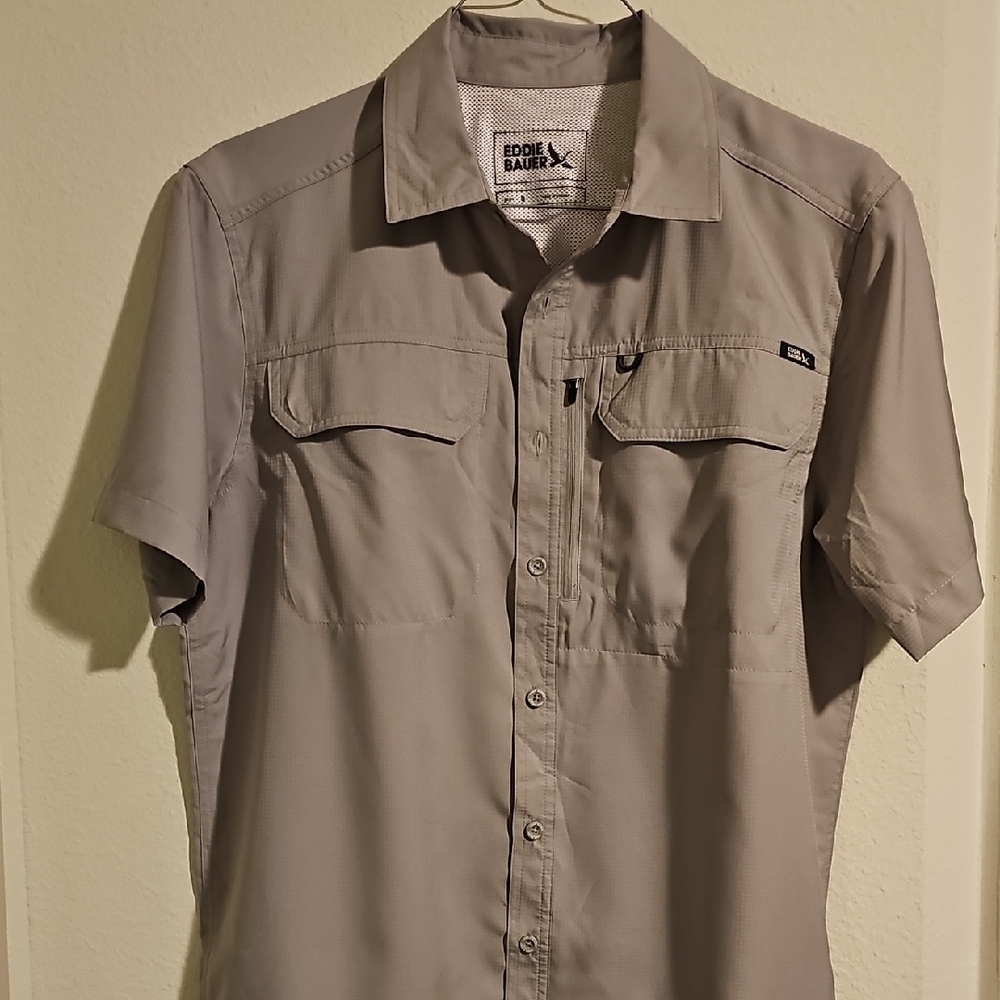 Eddie Bauer Gray Casual Button Down Shirt